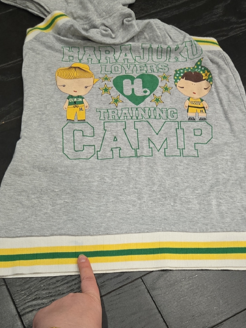 RARE Y2K Harajuku Lovers "Training Camp" Hoodie Tank - Gwen Stefani SZ L Kawaii - Picture 8 of 11